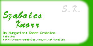 szabolcs knorr business card